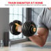 Powertrain 2x 24kg Gold Home Gym Adjustable Dumbbells Weights Image 6 thumbnail