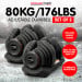 Powertrain 2x 40kg Adjustable Dumbbell Home Gym Weights Image 2 thumbnail