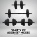 Powertrain 20kg Home Gym Adjustable Dumbbell and Barbell Set - Black Image 8 thumbnail