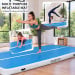Powertrain 3m x 1m Air Track 20cm Thick Gymnastics Exercise Tumbling Mat in Blue White with Electric Pump Image 7 thumbnail
