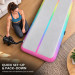 Powertrain 3m x 1m Inflatable Air Track 20cm Thick Gymnastics Exercise Tumbling Mat in Rainbow with Electric Pump Image 8 thumbnail
