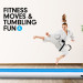 Powertrain 4m x 2m Air Track Gymnastics Mat Tumbling Exercise - Blue White Image 8 thumbnail