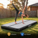 Air Track Powertrain 4m x 2m Gymnastics Mat Tumbling Exercise - Grey Black Image 9 thumbnail