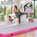 Air Track Powertrain 4m x 2m Gymnastics Mat Tumbling Exercise - Grey Pink Image 7 thumbnail