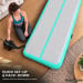 Air Track Powertrain 7m x 1m Inflatable Gymnastics Mat Tumbling - Grey Green Image 8 thumbnail