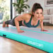 Air Track Powertrain 8m x 1m  Inflatable Gymnastics Mat Tumbling - Grey Green Image 14 thumbnail