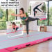 Air Track Powertrain 8m x 1m Inflatable Gymnastics Mat Tumbling - Grey Pink Image 7 thumbnail