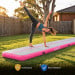 Air Track Powertrain 8m x 1m Inflatable Gymnastics Mat Tumbling - Grey Pink Image 9 thumbnail