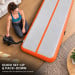 Powertrain 3m x 1m Inflatable Air Track 20cm Thick Gymnastics Exercise Tumbling Mat in Grey Orange with Electric Pump Image 8 thumbnail