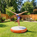 Powertrain 20cm Thick 1m Airtrack Spot Round Inflatable Gymnastics Tumbling Mat Air Track with Pump - Orange Image 3 thumbnail