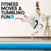 Powertrain 4m x 2m Air Track Gymnastics Mat Tumbling Exercise - Grey Blue Image 9 thumbnail