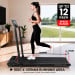 Powertrain K300 Foldable 2-in-1 Under Desk Walking Pad Treadmill 1.5HP 10km/h Incline Home Running Machine Black Image 7 thumbnail