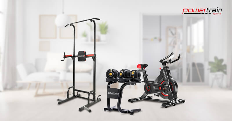 A range of home gym equipment from Powertrain