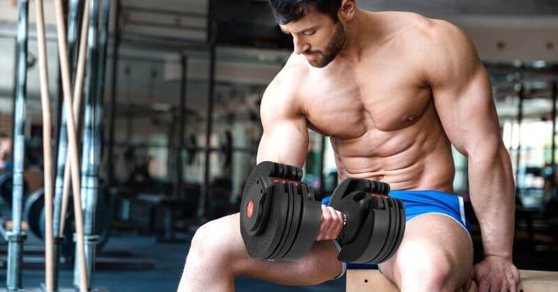 Bicep curls with Powertrain dumbbells