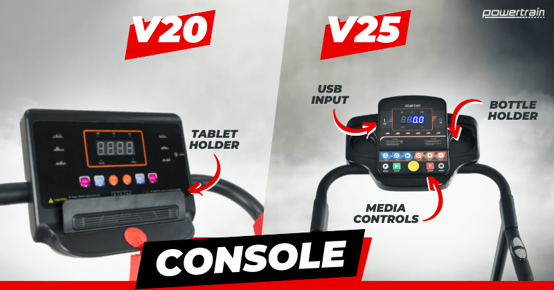 V20 vs V25 Treadmill Console
