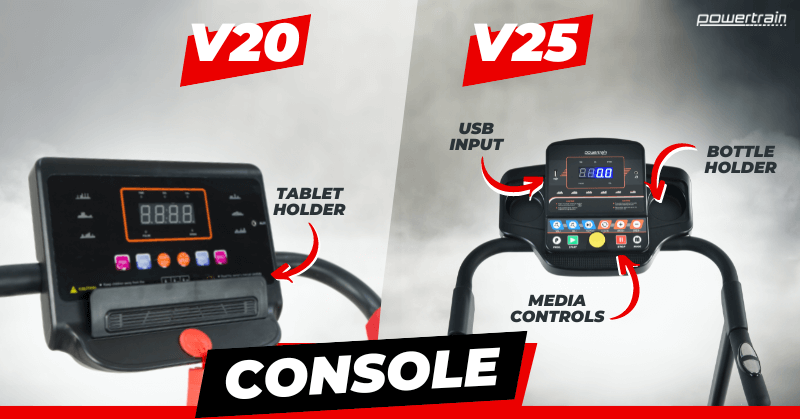 V20 vs V25 Treadmill Console V20 vs V25 Treadmill Console