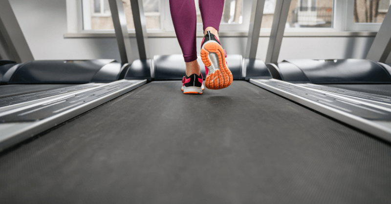 A treadmill belt in operation