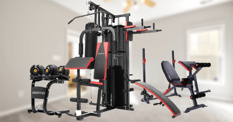 Strength and resistance equipment in a home gym