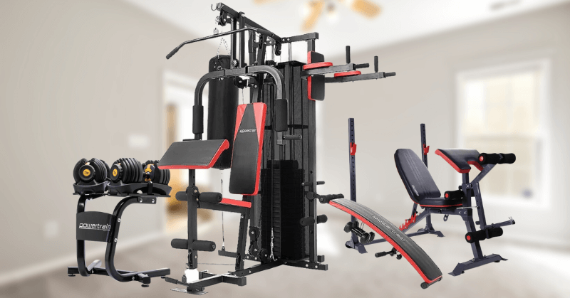 Strength and resistance equipment in a home gym Strength and resistance equipment in a home gym