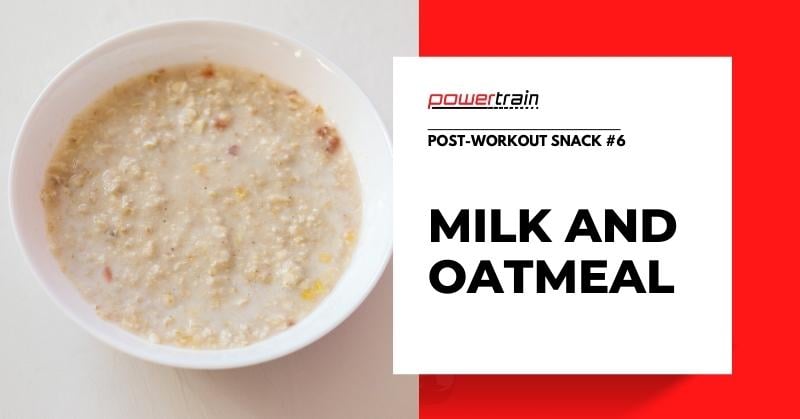 Oatmeal with milk on a white dish Oatmeal with milk on a white dish