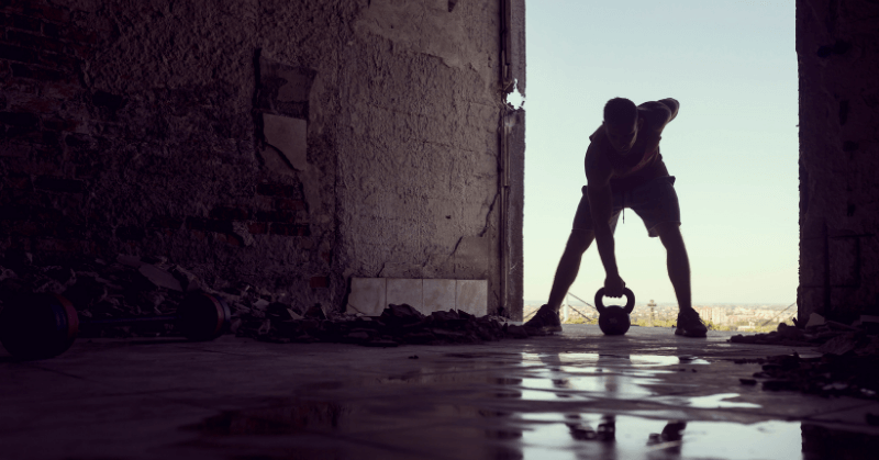 Person stretching or working out outdoors