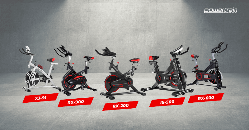 A range of stationary bikes from Powertrain