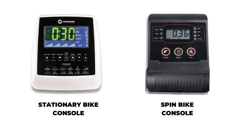 Powertrain spin bike console vs Paros stationary bike console
