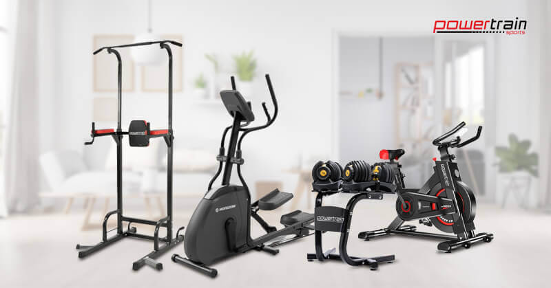 A range of home gym equipment from Powertrain