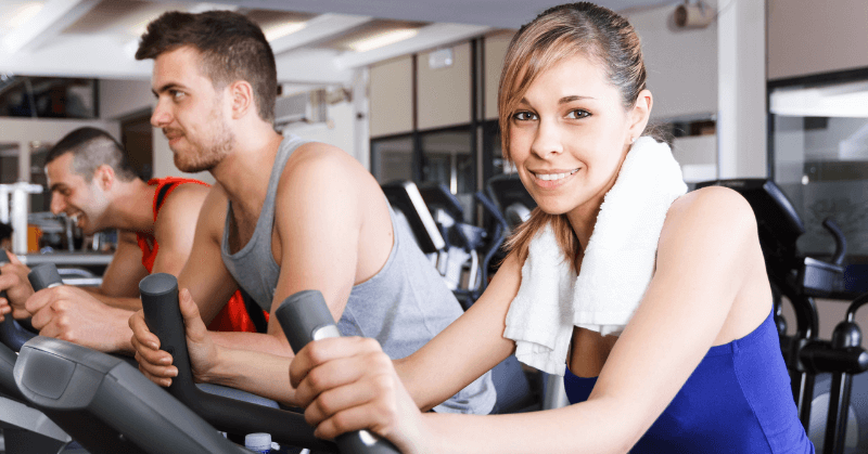 Indoor cycling class Indoor cycling class