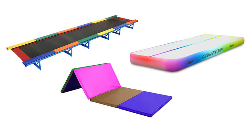 Different types of gymnastics mats